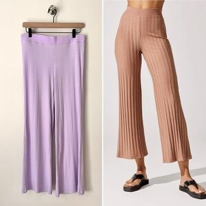 Jonathan Simkhai Lavender Ribbed Wide Leg Crop Pants